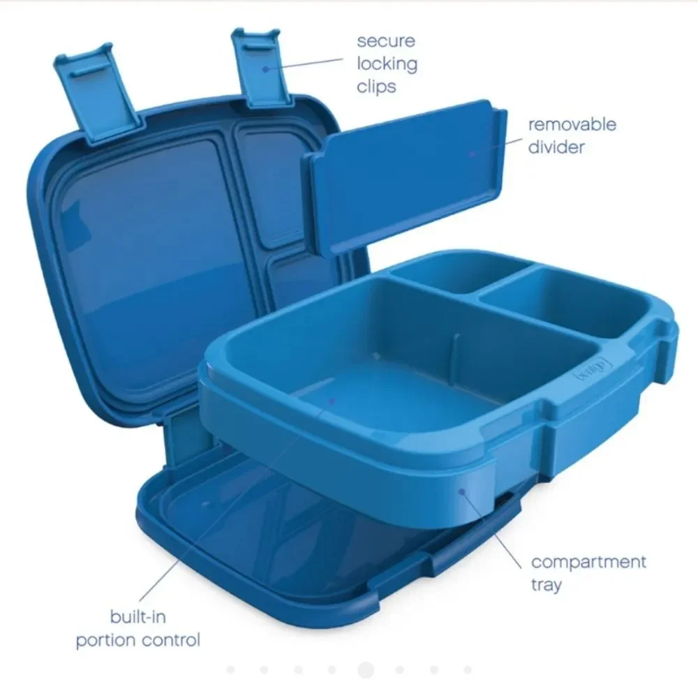 Bentgo Fresh Bento Divided School Lunch Box Set Of 2 Blue Kids Travel